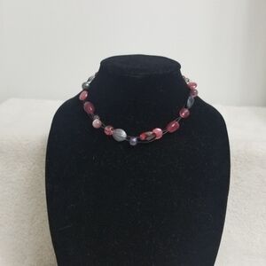 Lia Sophia glass and pearl choker
